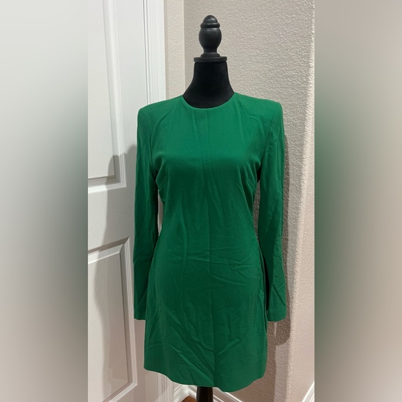 slim fit dress slacks Victoria Beckham // Green Belted Wrap Dress – VSP Consignment